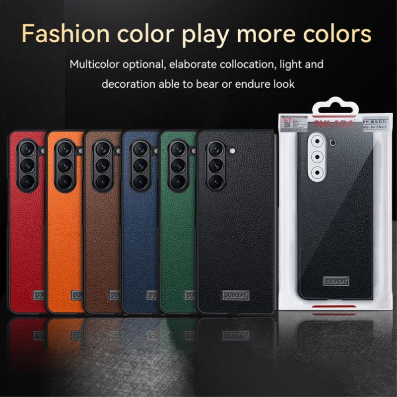 Deksel Samsung Galaxy Z Fold 5 Litchi Leather Design Abeel