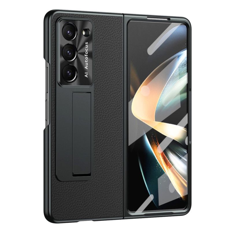 Deksel Samsung Galaxy Z Fold 5 Mobildeksel Litchi Leather Support