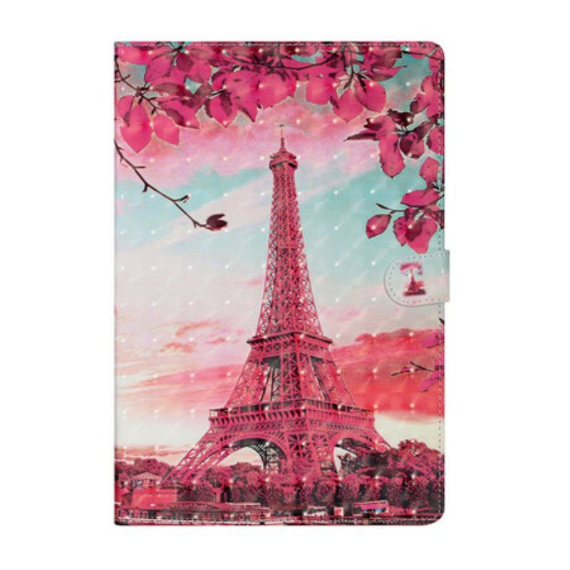 Folio Deksel Til Samsung Galaxy Tab S8 Plus / Tab S7 Plus Floral Eiffeltårnet