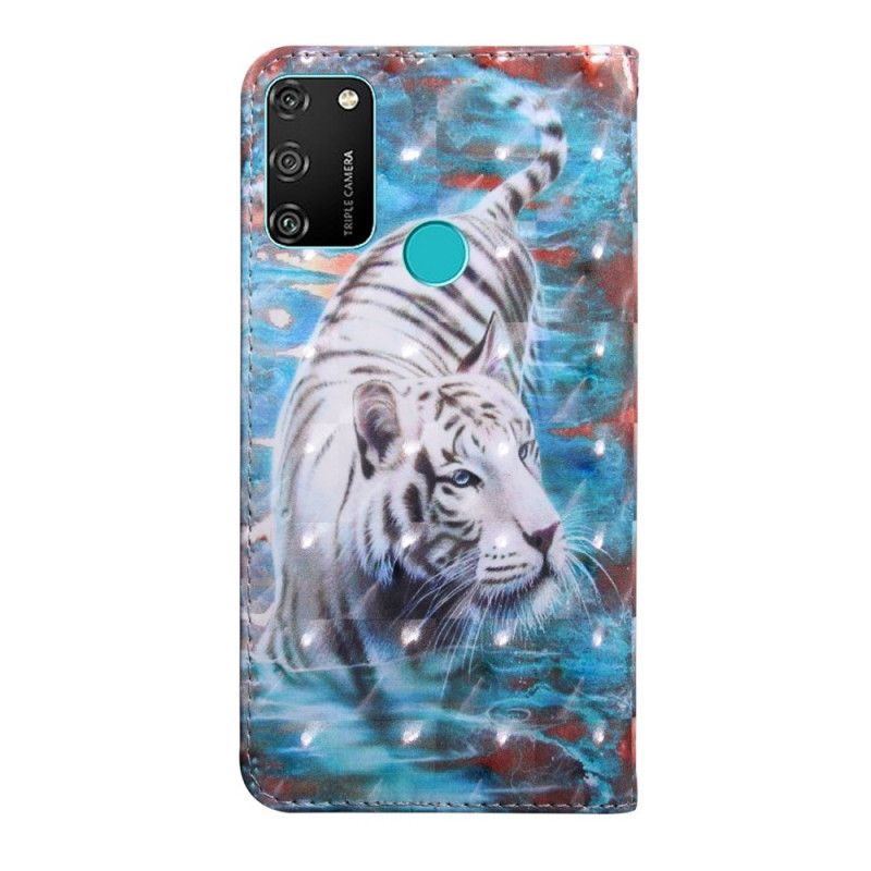 Folio Deksel Honor 9A Tiger I Vannet Beskyttelse