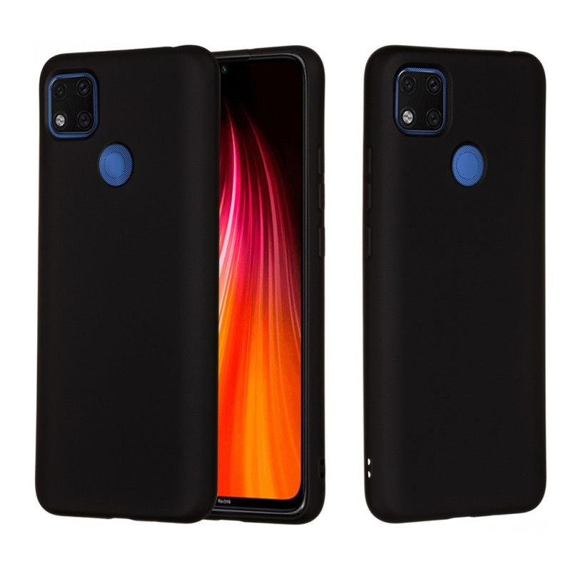 Deksel for Xiaomi Redmi 9C Svart Flytende Silikon Med Stropp