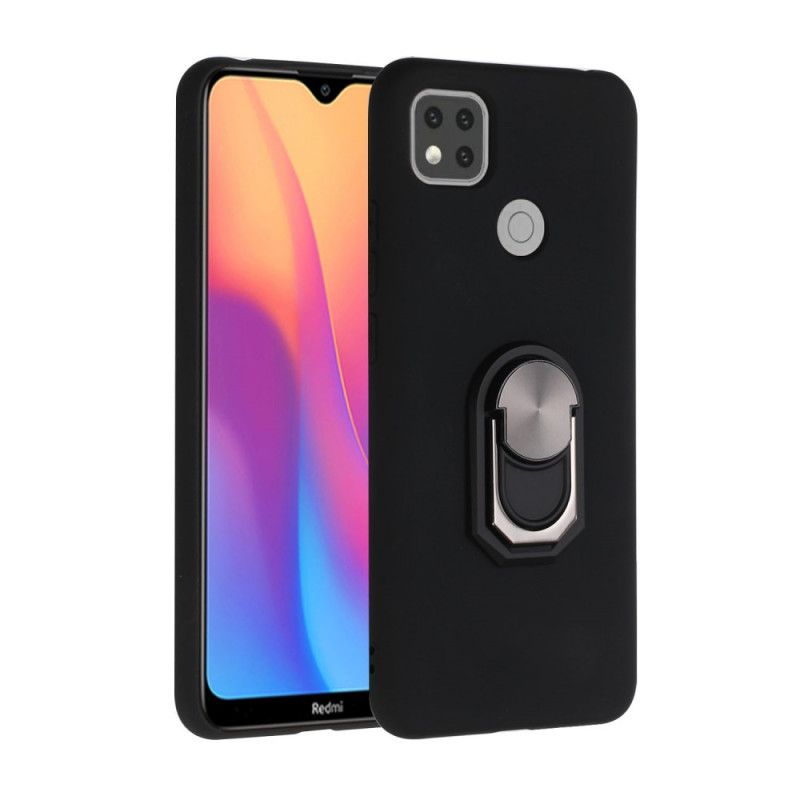 Deksel for Xiaomi Redmi 9C Svart Metallisert Ringstøtte