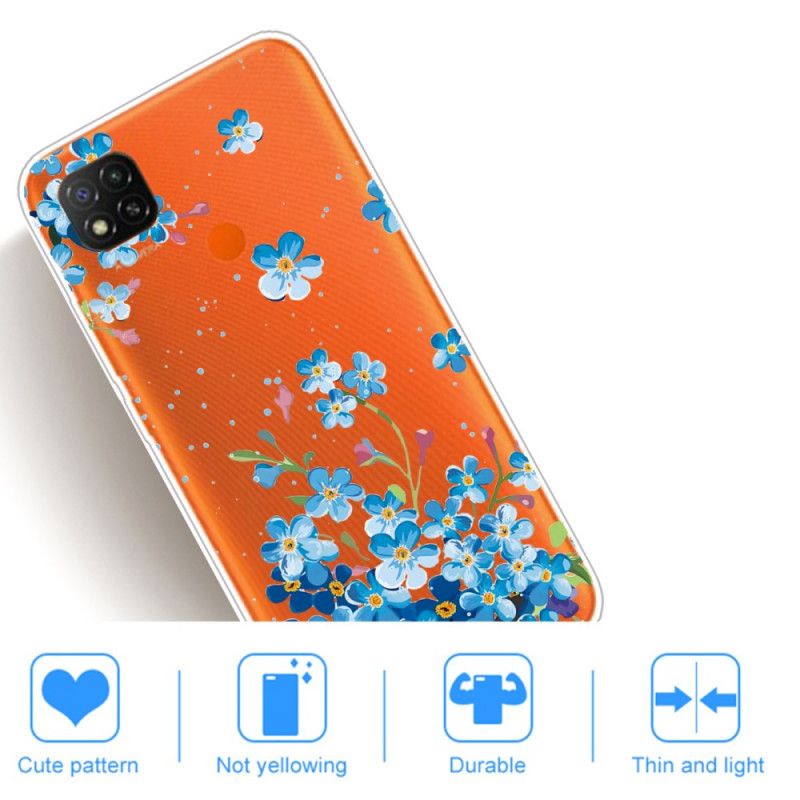 Deksel Xiaomi Redmi 9C Bukett Med Blå Blomster Beskyttelse