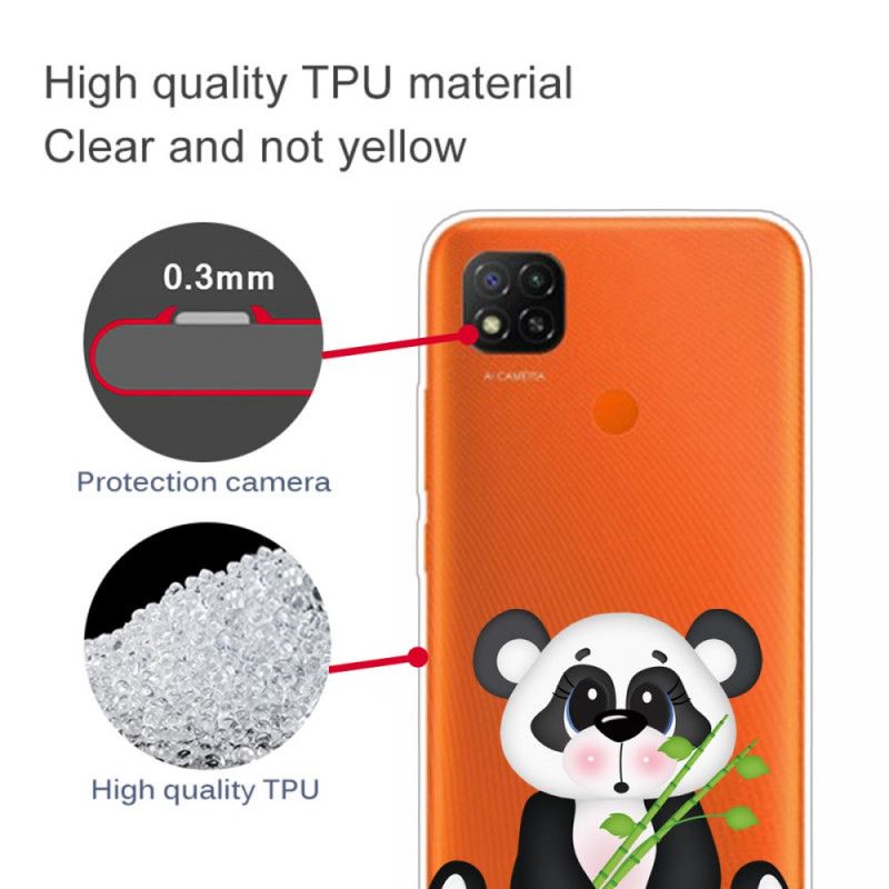 Deksel Xiaomi Redmi 9C Gjennomsiktig Trist Panda Beskyttelse