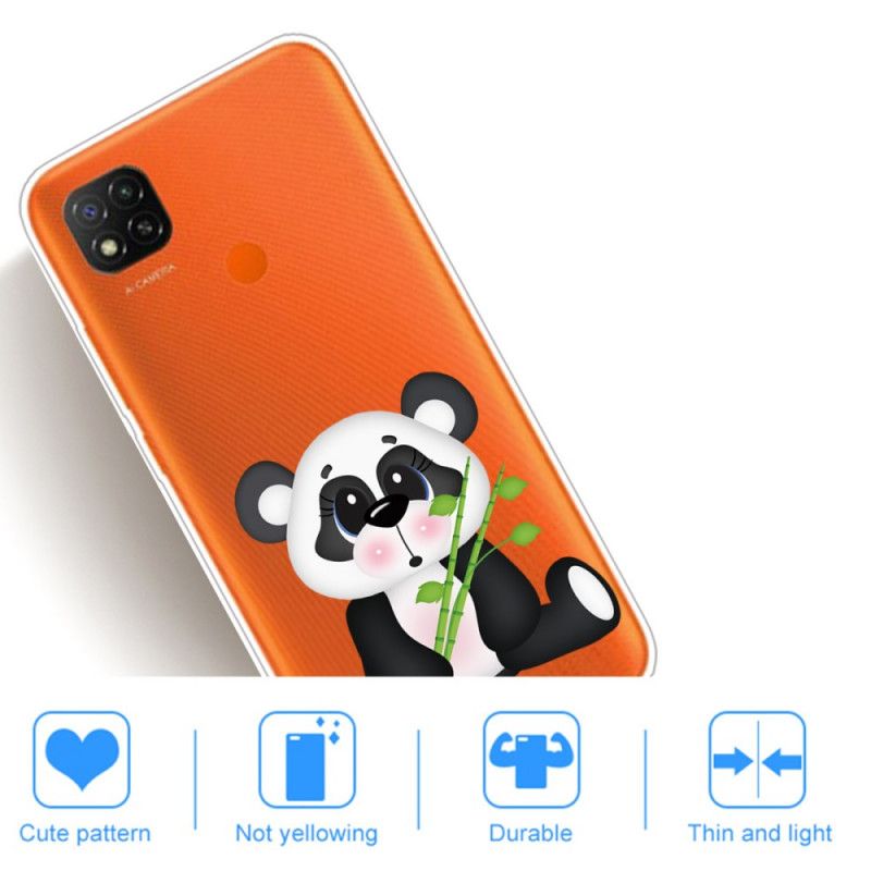 Deksel Xiaomi Redmi 9C Gjennomsiktig Trist Panda Beskyttelse