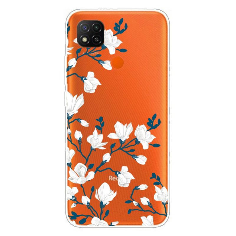 Deksel Xiaomi Redmi 9C Hvite Blomster