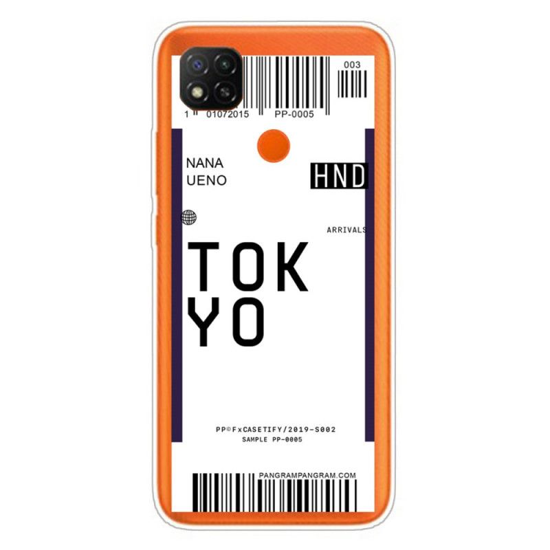 Deksel Xiaomi Redmi 9C Mørkeblå Boarding Pass Tokyo