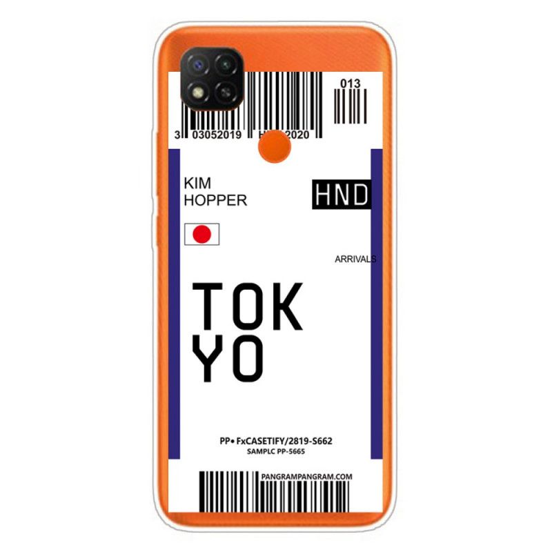 Deksel Xiaomi Redmi 9C Mørkeblå Boarding Pass Tokyo