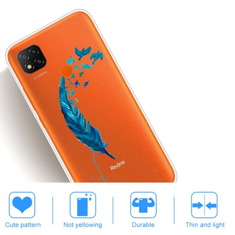 Deksel Xiaomi Redmi 9C Vakker Blå Fjær