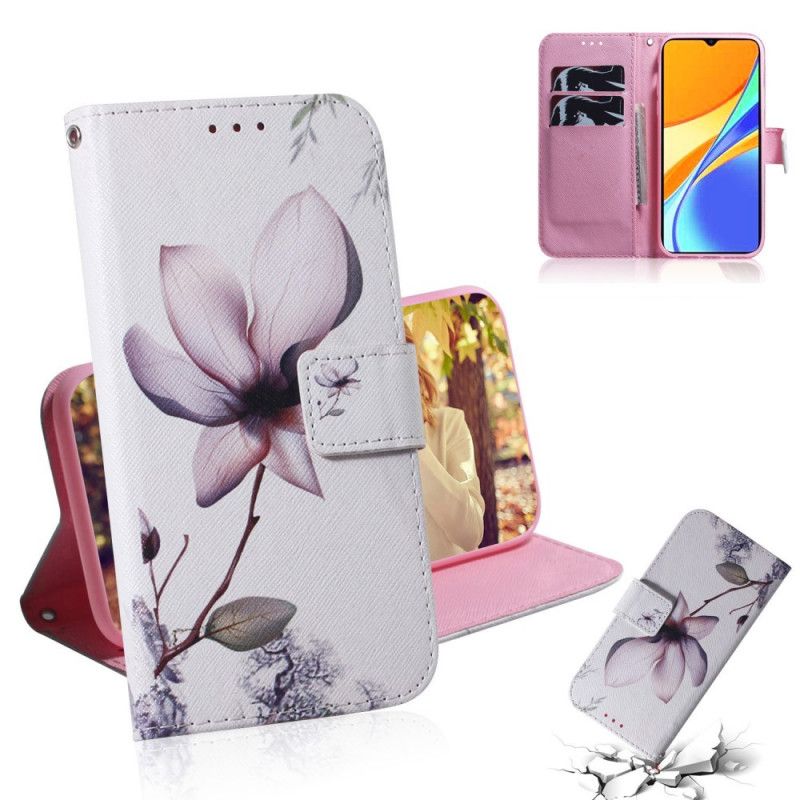 Folio Deksel for Xiaomi Redmi 9C Gammel Roseblomst