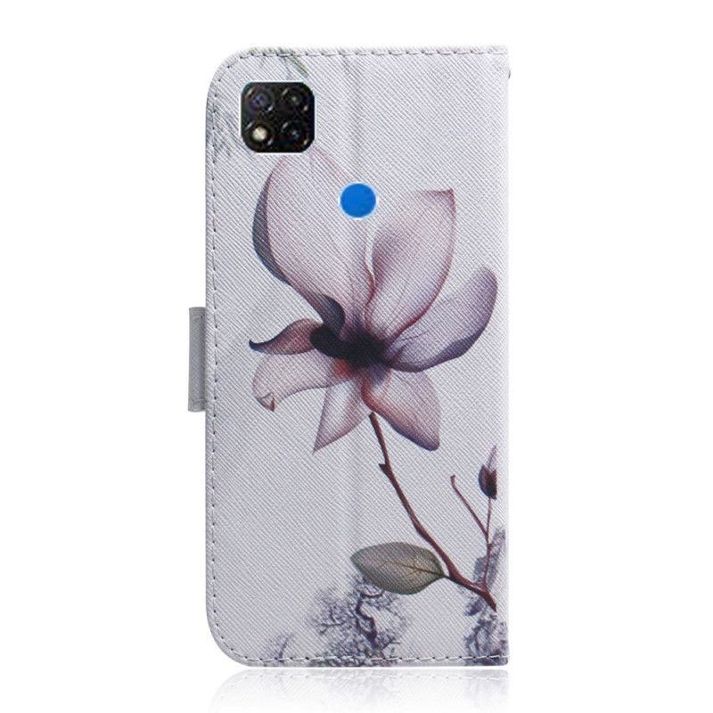 Folio Deksel for Xiaomi Redmi 9C Gammel Roseblomst