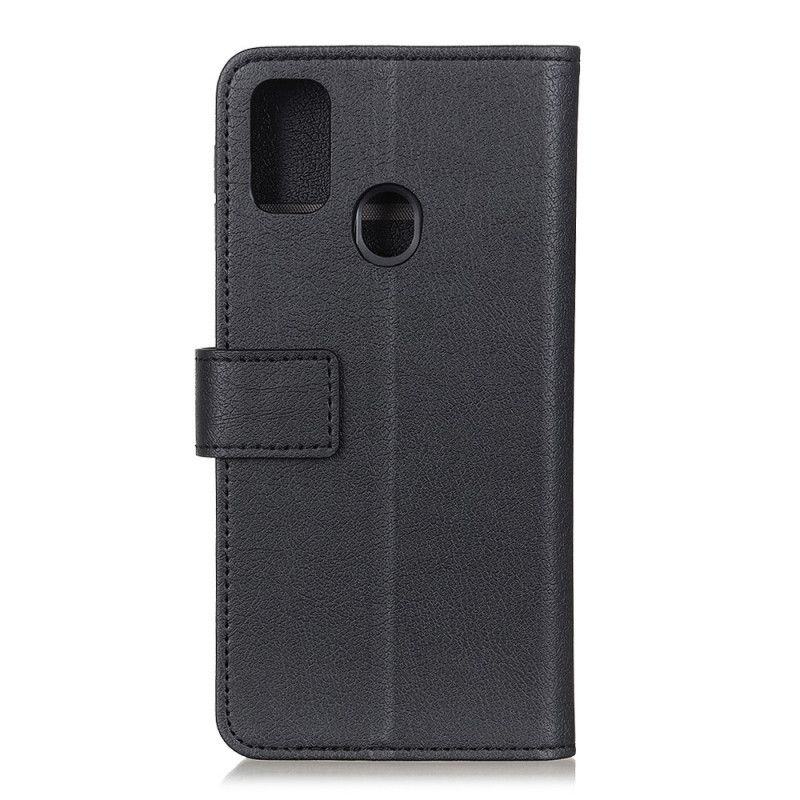 Folio Deksel for Xiaomi Redmi 9C Svart Enkel Skinnende Skinneffekt