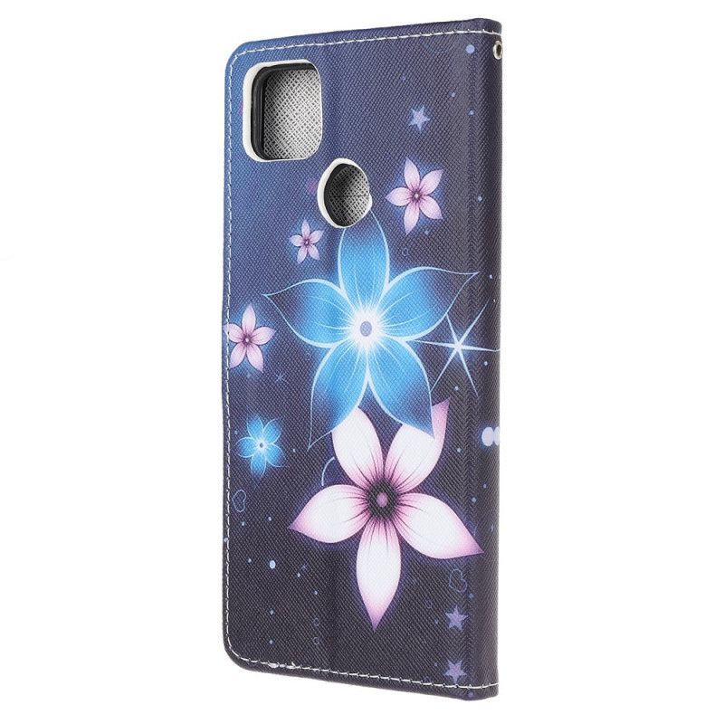 Folio Deksel Xiaomi Redmi 9C Måneblomster Med Tanga