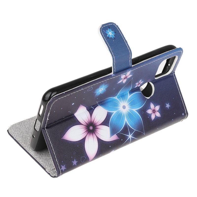 Folio Deksel Xiaomi Redmi 9C Måneblomster Med Tanga