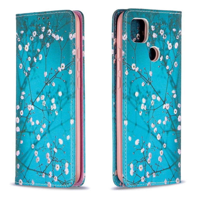 Folio Deksel Xiaomi Redmi 9C Mobildeksel Blomstrende Grener