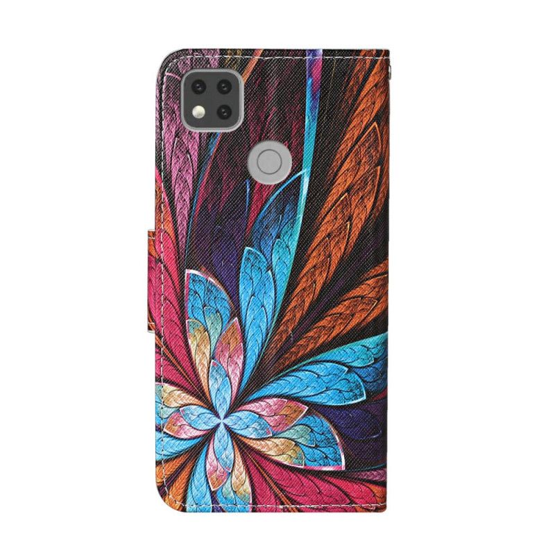 Folio Deksel Xiaomi Redmi 9C Påfuglblomst