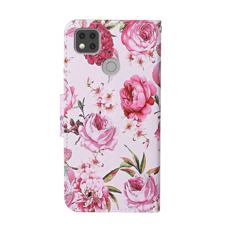 Folio Deksel Xiaomi Redmi 9C Retro Frihetsblomster