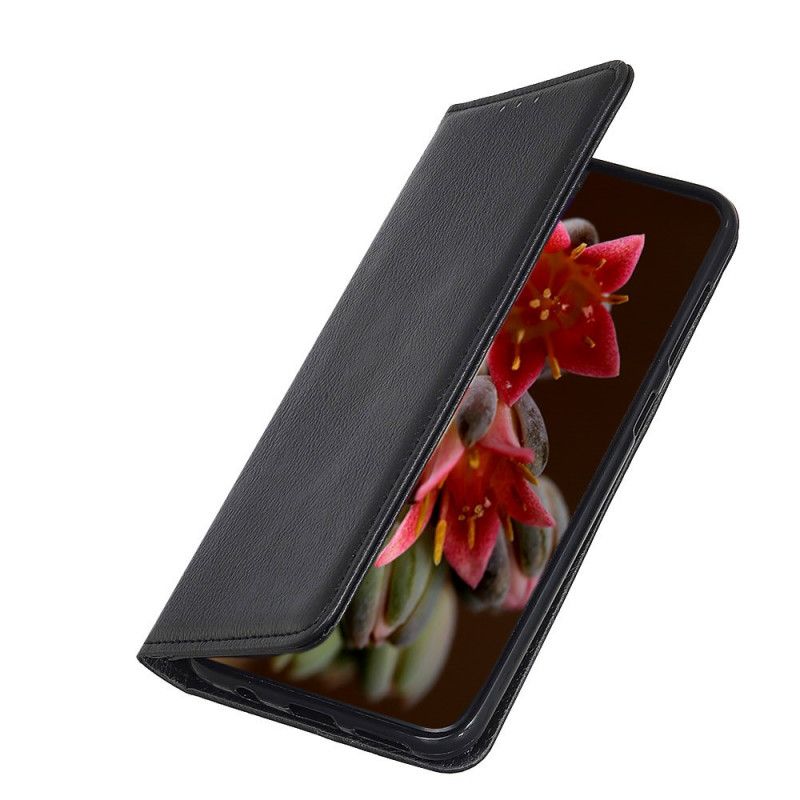 Folio Deksel Xiaomi Redmi 9C Svart Lychee Split Skinn Anti-fall