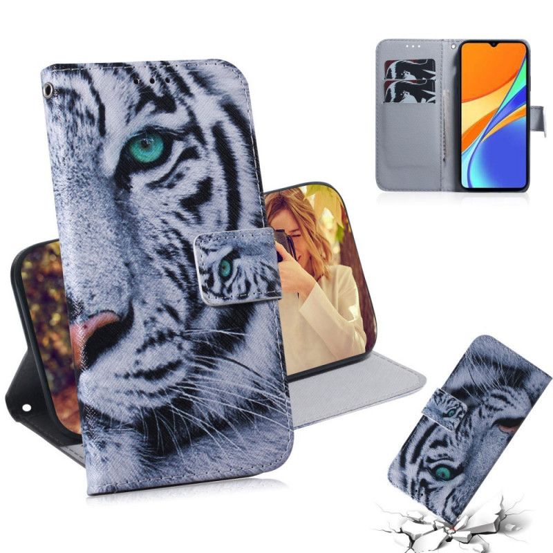 Folio Deksel Xiaomi Redmi 9C Tigeransikt