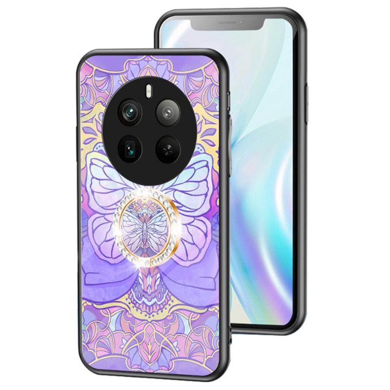 Deksel Realme 12 Pro / 12 Pro Plus Mobildeksel Ring-støtte Butterfly Series I Herdet Glass