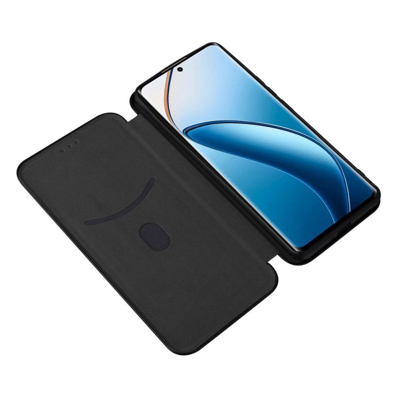 Folio Deksel Lær Realme 12 Pro / 12 Pro Plus Mobildeksel Karbonfiber