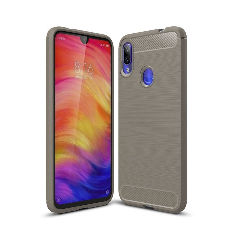 Deksel for Xiaomi Redmi Note 7 Svart Børstet Karbonfiber