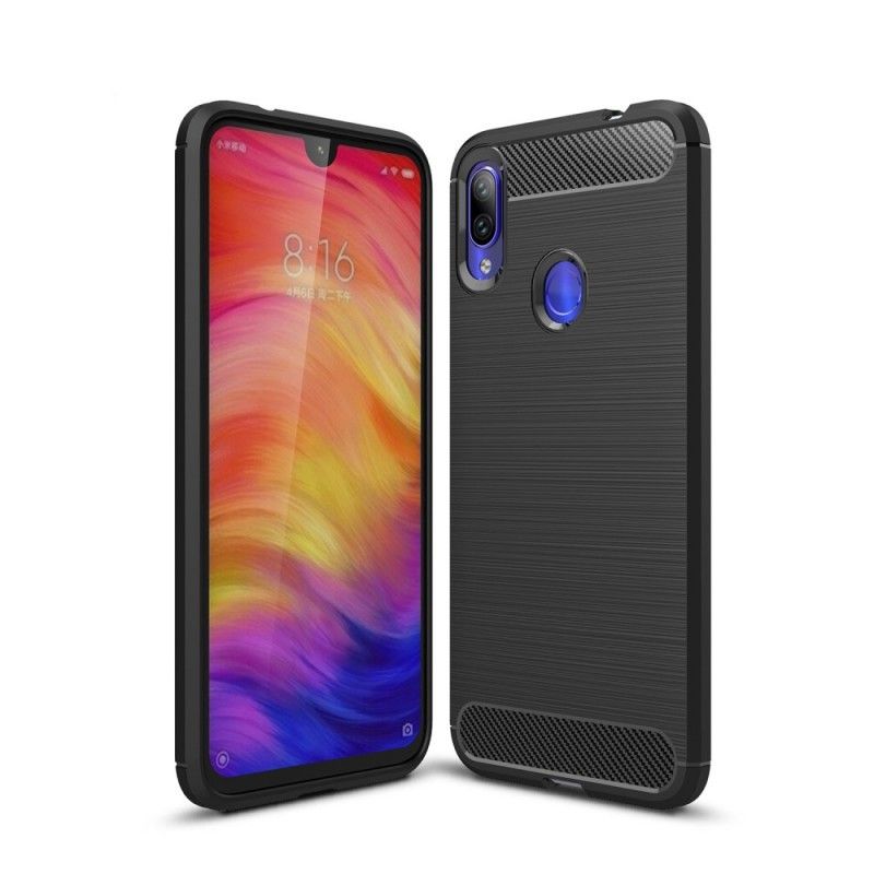 Deksel for Xiaomi Redmi Note 7 Svart Børstet Karbonfiber