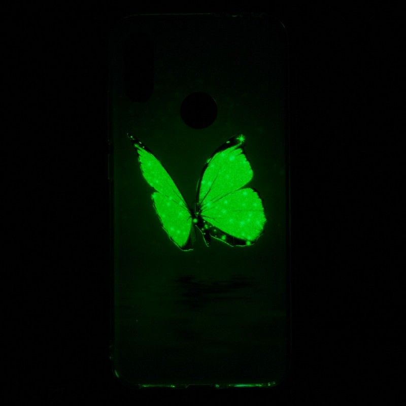 Deksel Xiaomi Redmi Note 7 Fluorescerende Blå Sommerfugl