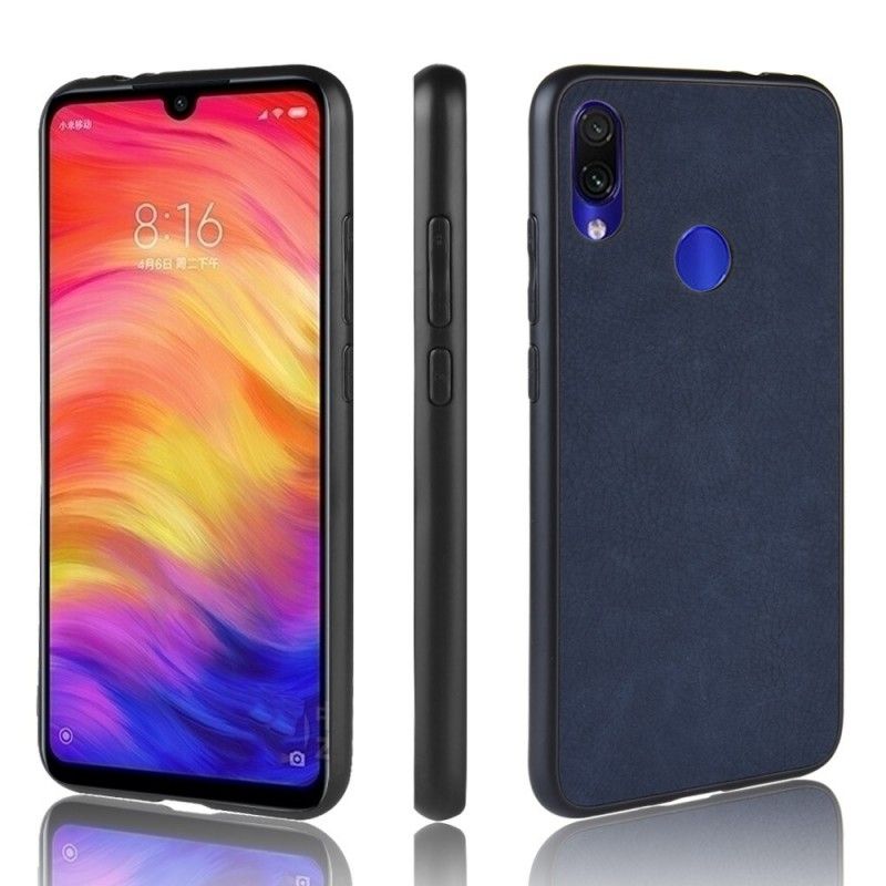 Deksel Xiaomi Redmi Note 7 Mørkeblå Vintage Look Skinneffekt