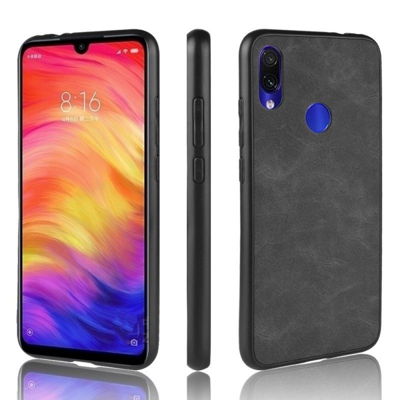 Deksel Xiaomi Redmi Note 7 Mørkeblå Vintage Look Skinneffekt