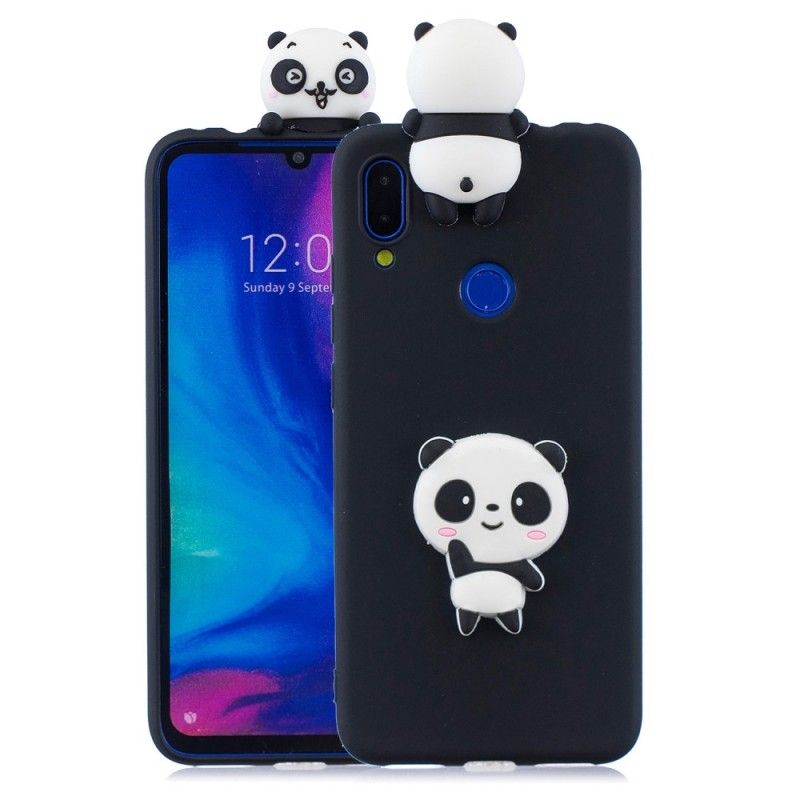 Deksel Xiaomi Redmi Note 7 Svart 3D Min Panda Anti-fall