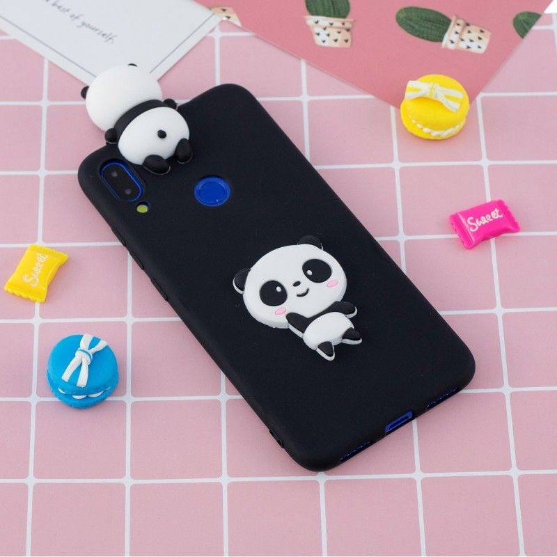 Deksel Xiaomi Redmi Note 7 Svart 3D Min Panda Anti-fall