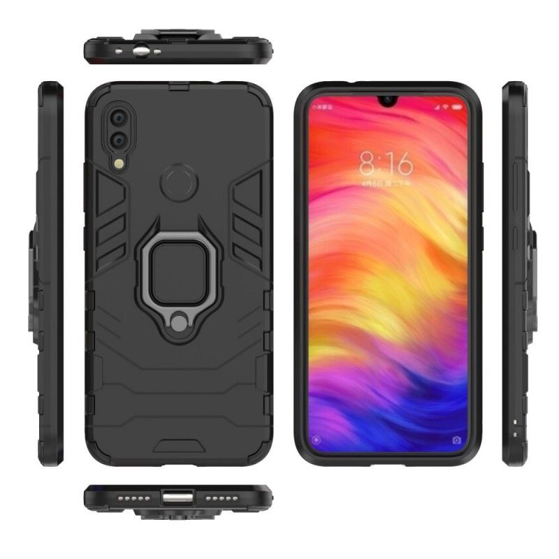 Deksel Xiaomi Redmi Note 7 Svart Motstandsdyktig Ring Beskyttelse