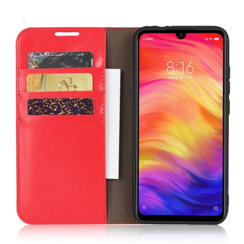 Folio Deksel for Xiaomi Redmi Note 7 Svart Ekte Alderen Lær