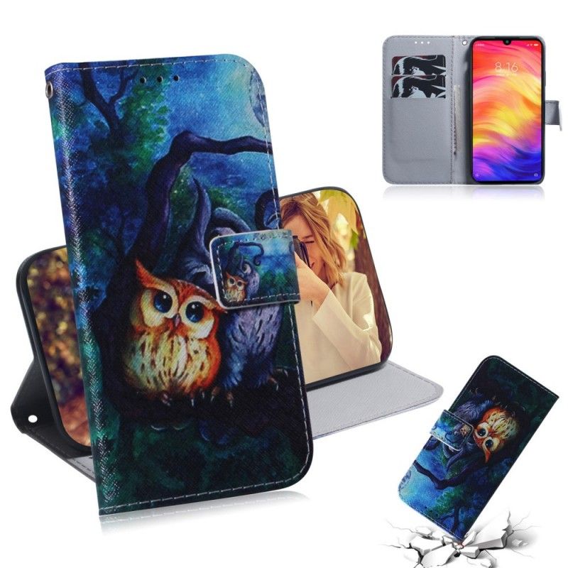 Folio Deksel for Xiaomi Redmi Note 7 Uglemaleri