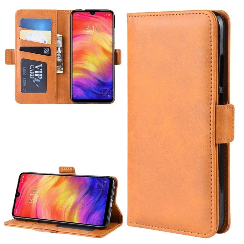 Folio Deksel Xiaomi Redmi Note 7 Brun Dobbel Klaff