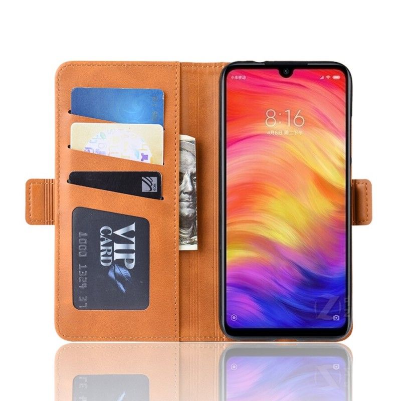 Folio Deksel Xiaomi Redmi Note 7 Brun Dobbel Klaff