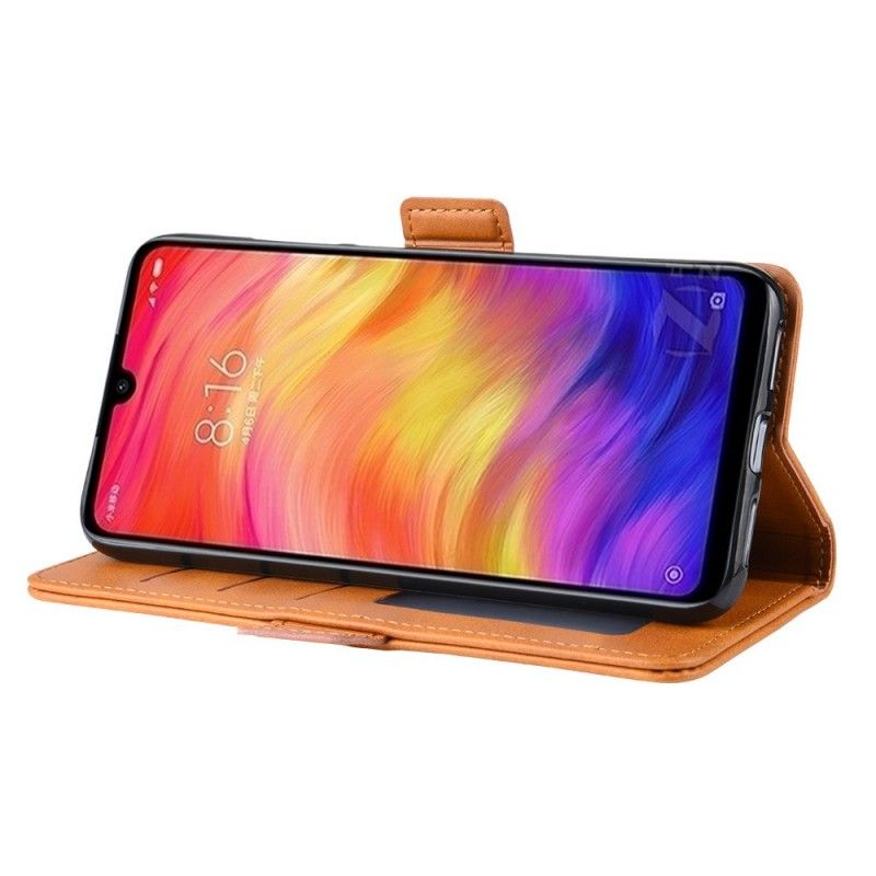 Folio Deksel Xiaomi Redmi Note 7 Brun Dobbel Klaff