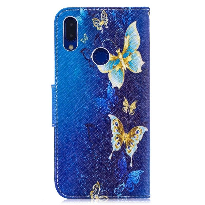 Folio Deksel Xiaomi Redmi Note 7 Magenta Sommerfugler Om Natten Anti-fall