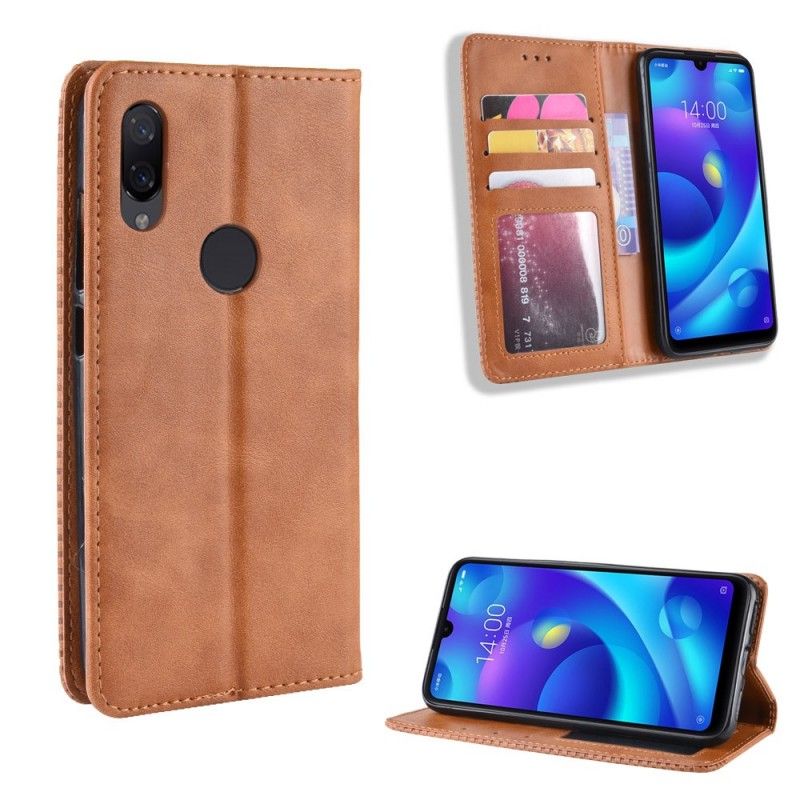 Folio Deksel Xiaomi Redmi Note 7 Svart Stilisert Vintage-Skinneffekt