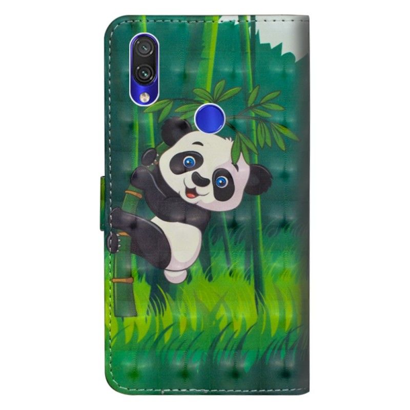 Lærdeksel Folio Deksel Xiaomi Redmi Note 7 Mobildeksel Panda Og Bambus