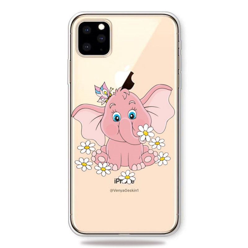 Deksel for iPhone 11 Pro Max Gjennomsiktig Rosa Elefant