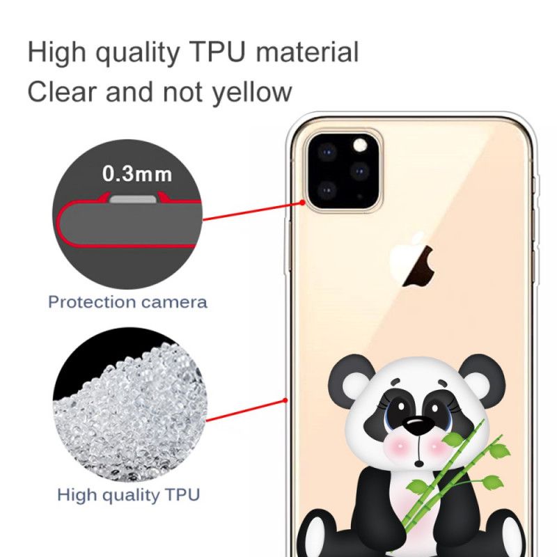 Deksel for iPhone 11 Pro Max Gjennomsiktig Trist Panda