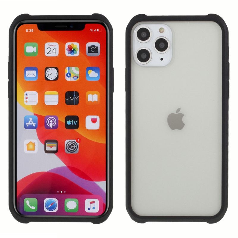 Deksel for iPhone 11 Pro Max Herdet Glass Og Silikon Med Silfilm