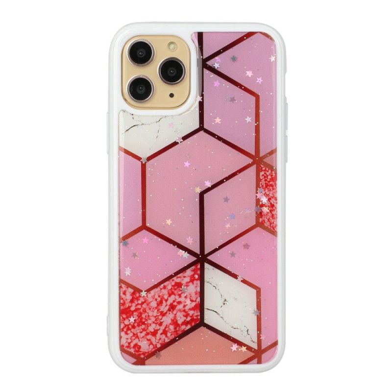 Deksel for iPhone 11 Pro Max Magenta Silikon Og Epoxymarmor Design