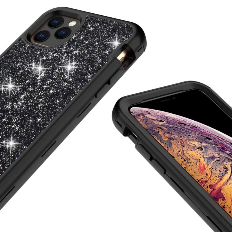 Deksel for iPhone 11 Pro Max Svart Hybridglitter