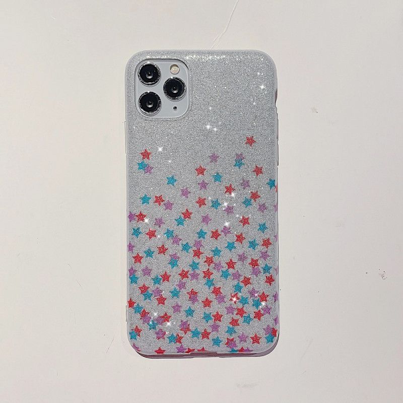 Deksel iPhone 11 Pro Max Hvit Stjerneglitter