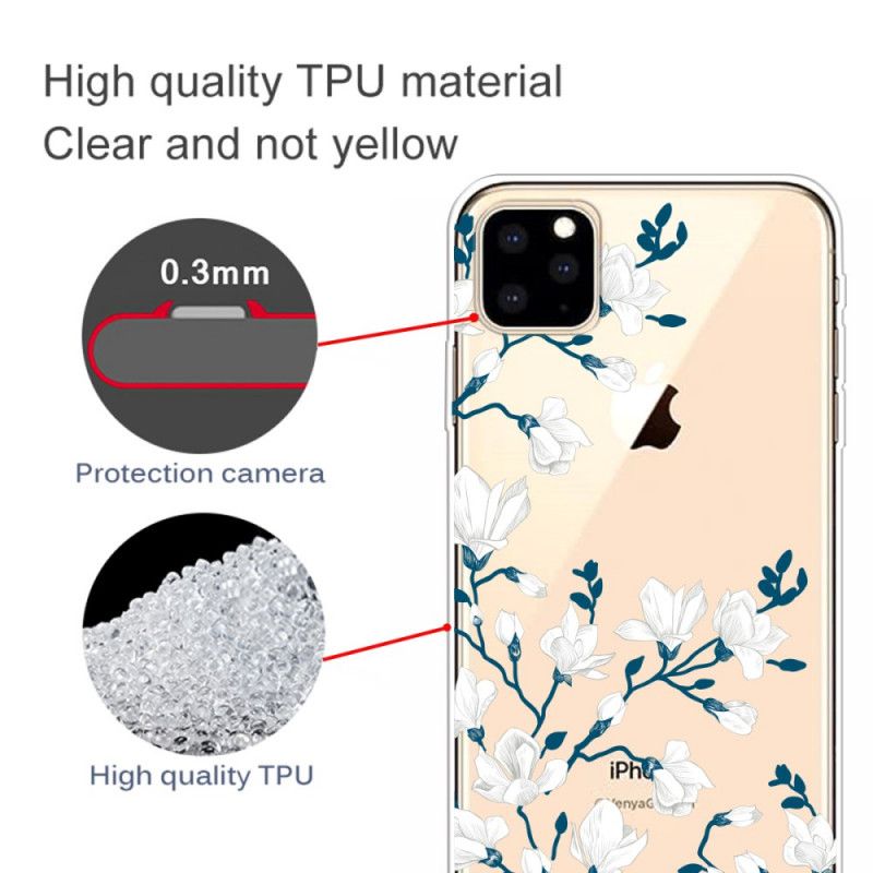 Deksel iPhone 11 Pro Max Hvite Blomster