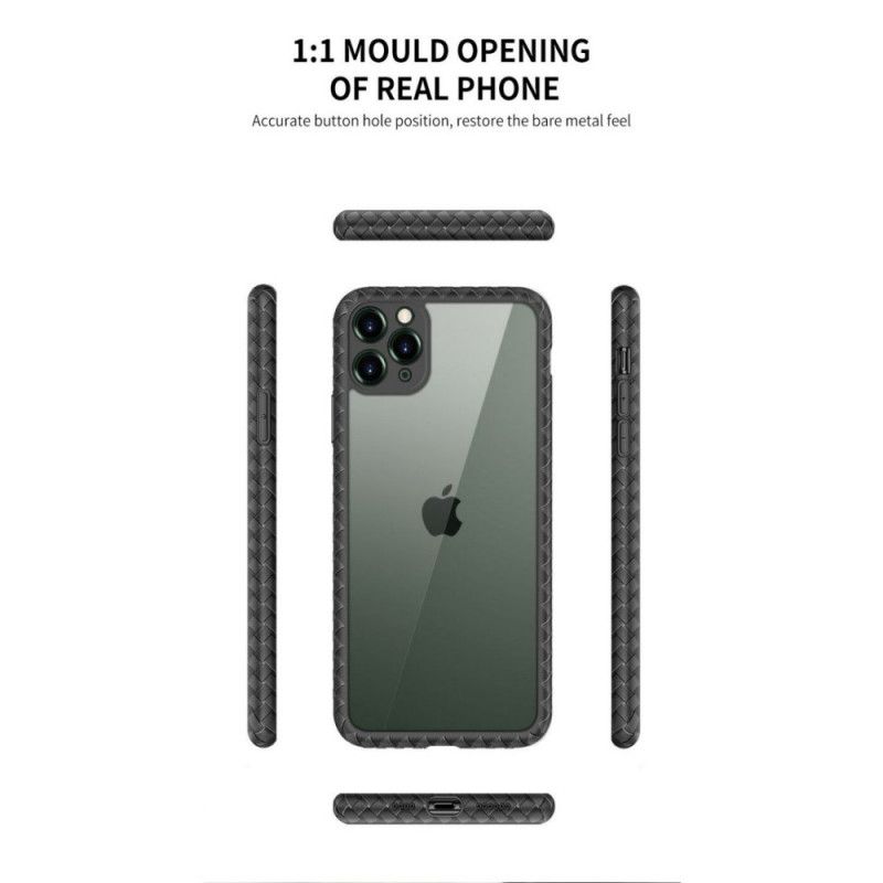 Deksel iPhone 11 Pro Max Mobildeksel Vevde Teksturkanter