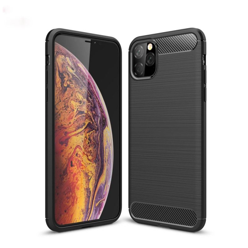 Deksel iPhone 11 Pro Max Svart Børstet Karbonfiber